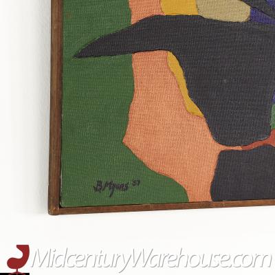 Bruce Myers Mid Century Signed Abstract Original Oil On Canvas Painting