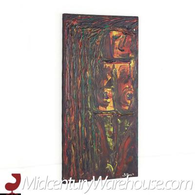 Bruce Myers Mid Century Signed Abstract Original Oil on Canvas
