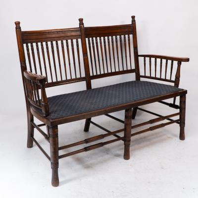 Bruce Talbert Bruce Talbert attri An Aesthetic Movement upholstered love or twin window seat