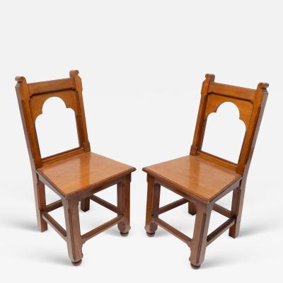 Bruce Talbert Bruce Talbert attributed A Pair of Gothic Revival Walnut Hall Chairs