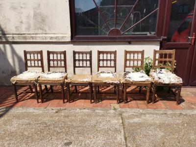 Bruce Talbert Bruce Talbert for Gillows Set of 6 English Aesthetic Movement Oak Dining Chairs