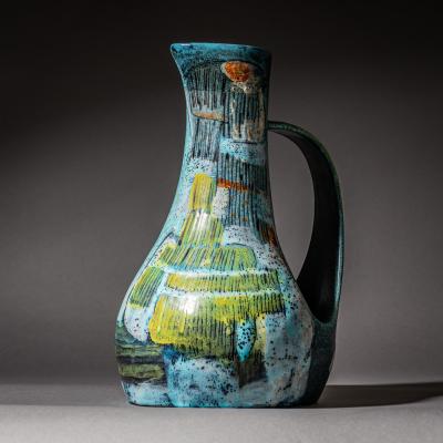 Bruno Baratti Pesaro Color Glazed Ceramic Jug by Bruno Baratti Pesaro Italy Mid 20th Century