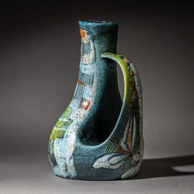 Bruno Baratti Pesaro Color Glazed Ceramic Jug by Bruno Baratti Pesaro Italy Mid 20th Century