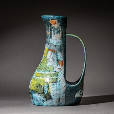 Bruno Baratti Pesaro Color Glazed Ceramic Jug by Bruno Baratti Pesaro Italy Mid 20th Century
