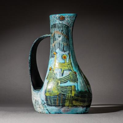 Bruno Baratti Pesaro Color Glazed Ceramic Jug by Bruno Baratti Pesaro Italy Mid 20th Century
