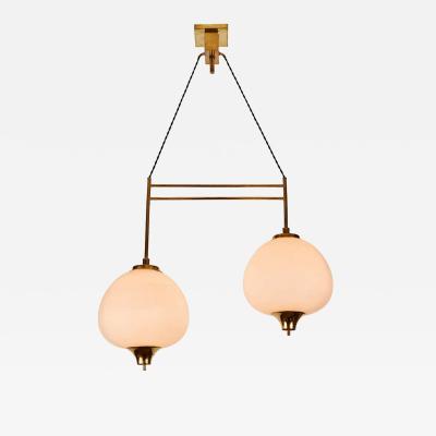 Bruno Chiarini 1950s Bruno Chiarini Double Pendant Suspension Lamp for Stilnovo