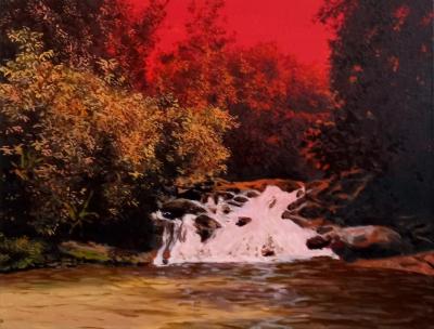 Bruno Gadenne The small waterfall red 