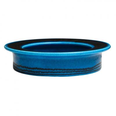 Bruno Gambone Bruno Gambone Bowl Ceramic Bullseye Blue Stripes Signed