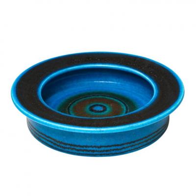 Bruno Gambone Bruno Gambone Bowl Ceramic Bullseye Blue Stripes Signed
