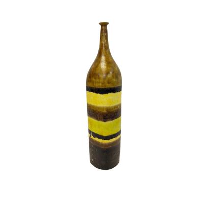 Bruno Gambone Bruno Gambone Lamp Base Ceramic Stripes Brown Yellow Black Signed