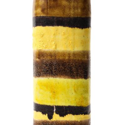 Bruno Gambone Bruno Gambone Lamp Base Ceramic Stripes Brown Yellow Black Signed