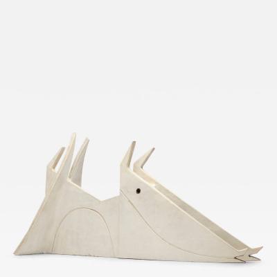 Bruno Gambone Bruno Gambone Monumental Dog Sculpture in Glazed Earthenware 1970
