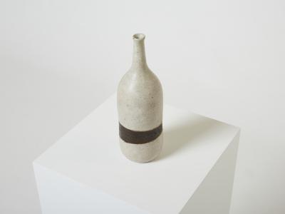 Bruno Gambone Bruno Gambone glazed stoneware ceramic vase greige brown 1970