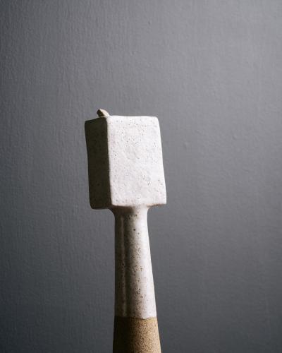 Bruno Gambone Ceramic Sculpture with Steel Base by Bruno Gambone Italy c 1990