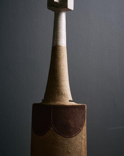 Bruno Gambone Ceramic Sculpture with Steel Base by Bruno Gambone Italy c 1990