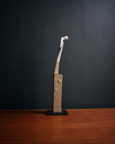 Bruno Gambone Ceramic Sculpture with Steel Base by Bruno Gambone Italy c 1990