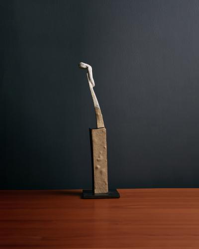 Bruno Gambone Ceramic Sculpture with Steel Base by Bruno Gambone Italy c 1990