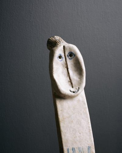 Bruno Gambone Ceramic Sculpture with Steel Base by Bruno Gambone Italy c 1990