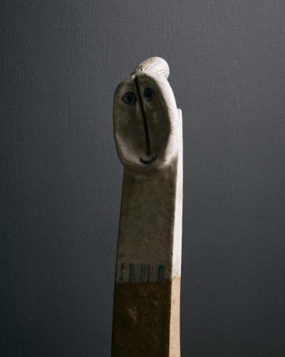 Bruno Gambone Ceramic Sculpture with Steel Base by Bruno Gambone Italy c 1990