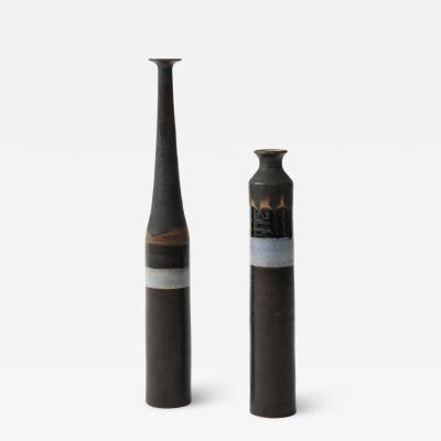 Bruno Gambone Pair of Ceramic Bottles by Bruno Gambone