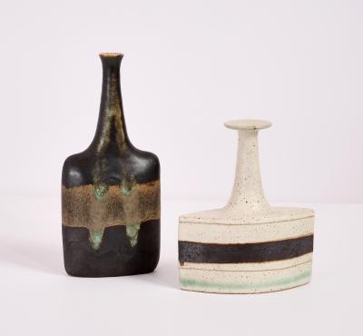Bruno Gambone Two Bruno Gambone Ceramic Vases Italy 1970s