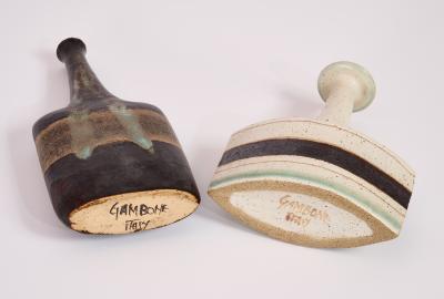 Bruno Gambone Two Bruno Gambone Ceramic Vases Italy 1970s