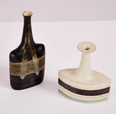 Bruno Gambone Two Bruno Gambone Ceramic Vases Italy 1970s