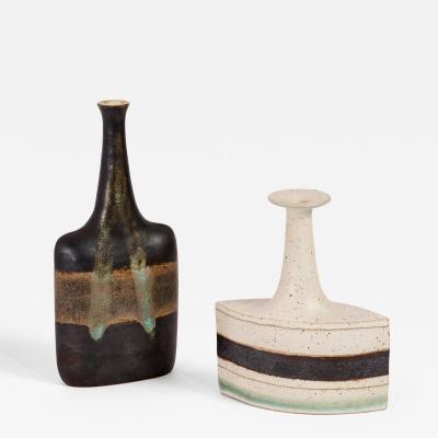 Bruno Gambone Two Bruno Gambone Ceramic Vases Italy 1970s