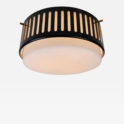 Bruno Gatta 1950s Stilnovo Glass and Metal Ceiling Lamp by Bruno Gatta