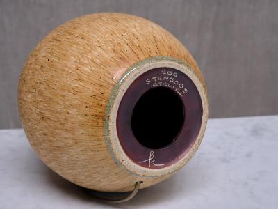 Bruno Karlsson Large Bruno Karlsson Speckled Ceramic Table Lamp Ego Stengods Sweden 1960s