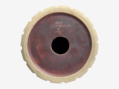 Bruno Karlsson Large Table Lamp Brown Stoneware Sweden 1960s