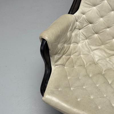 Bruno Mathsson Bruno Mathsson Dux Mid Century Modern Jetson Swivel Chair White Leather