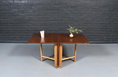 Bruno Mathsson Bruno Mathsson Maria Flap Walnut Beech Dining Table for Karl Mathsson
