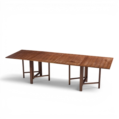 Bruno Mathsson Bruno Mathsson Style Maria Mid Century Danish Teak Expanding Dining Table