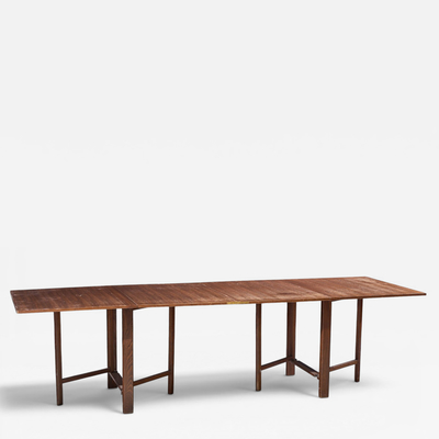 Bruno Mathsson Bruno Mathsson Style Maria Mid Century Danish Teak Expanding Dining Table