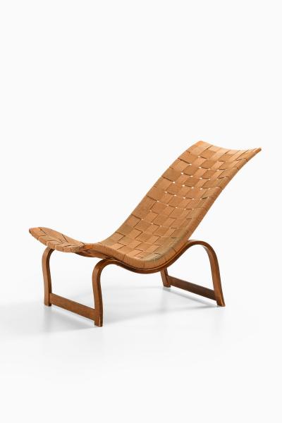 Bruno Mathsson Early Lounge Chair in Stained Birch and Hemp Webbing by Bruno Mathsson 1936