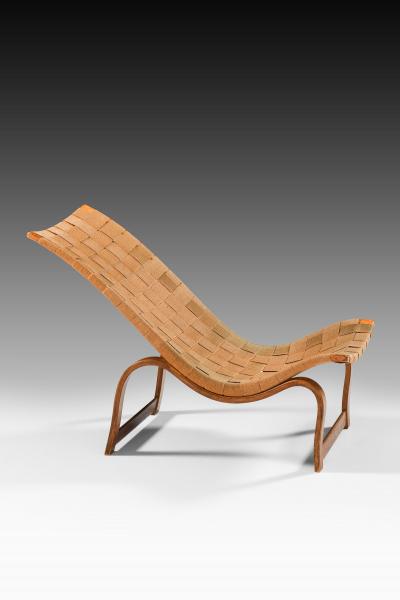 Bruno Mathsson Early Lounge Chair in Stained Birch and Hemp Webbing by Bruno Mathsson 1936