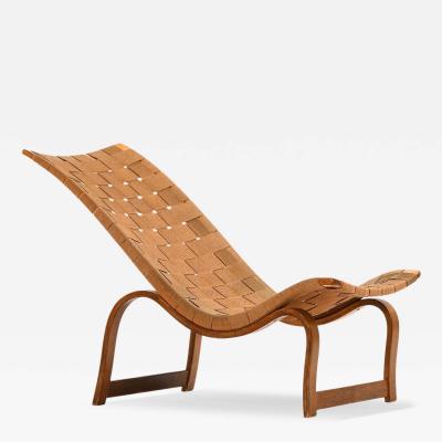 Bruno Mathsson Early Lounge Chair in Stained Birch and Hemp Webbing by Bruno Mathsson 1936