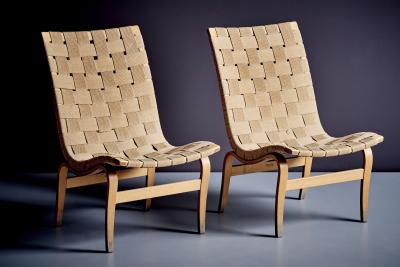 Bruno Mathsson Pair of Eva Lounge Chairs by Bruno Mathsson