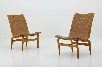 Bruno Mathsson Scandinavian Easy Chairs Arbetsstolen by Bruno Mathsson 1940s