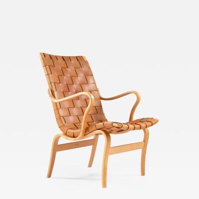 Bruno Mathsson Scandinavian Leather Easy Chair Eva by Bruno Mathsson