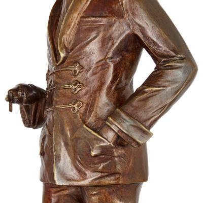 Bruno Zach Patinated bronze Art Deco figural sculpture signed by Bruno Zach