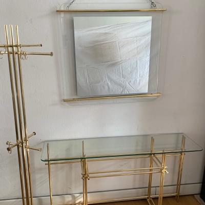 Bruno Zevi Entrance Hall Set Console Mirror and Coat Hanger