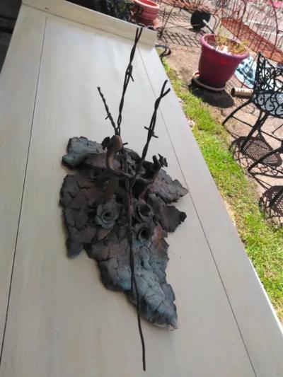 Bruny Graves Raku Sculpture Separation Anxiety by Bruny Graves