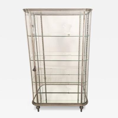 Brushed Steel Mirrored French Display Case Vitrine circa 1920