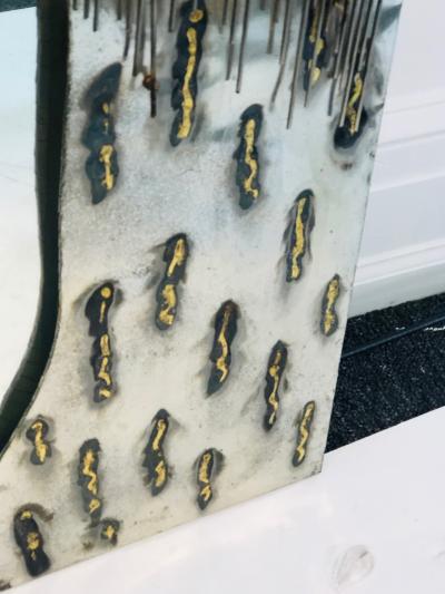 Brutalist Artisan Mirror with Welded Rods