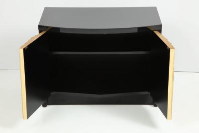 Brutalist Black Lacquer Gold Leaf Night Stands