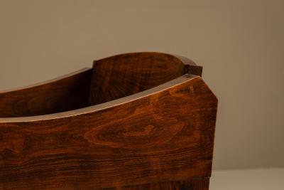 Brutalist Bulky Artisanal Chair in Wood 1960s