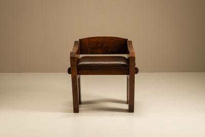 Brutalist Bulky Artisanal Chair in Wood 1960s