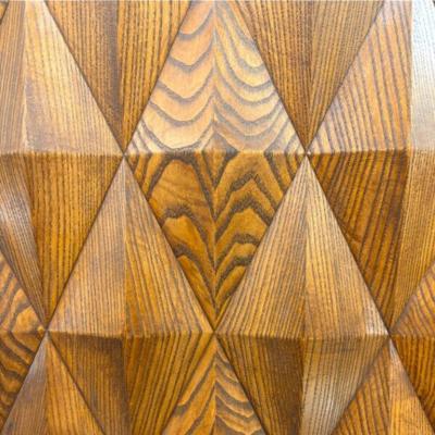 Brutalist Cabinets in Wood and Rosso Levanto Marble